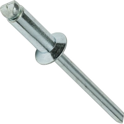 "1/8"" x 1/4"" Flat Countersunk Head Pop Rivets Steel Zinc 4-4 Qty 100"